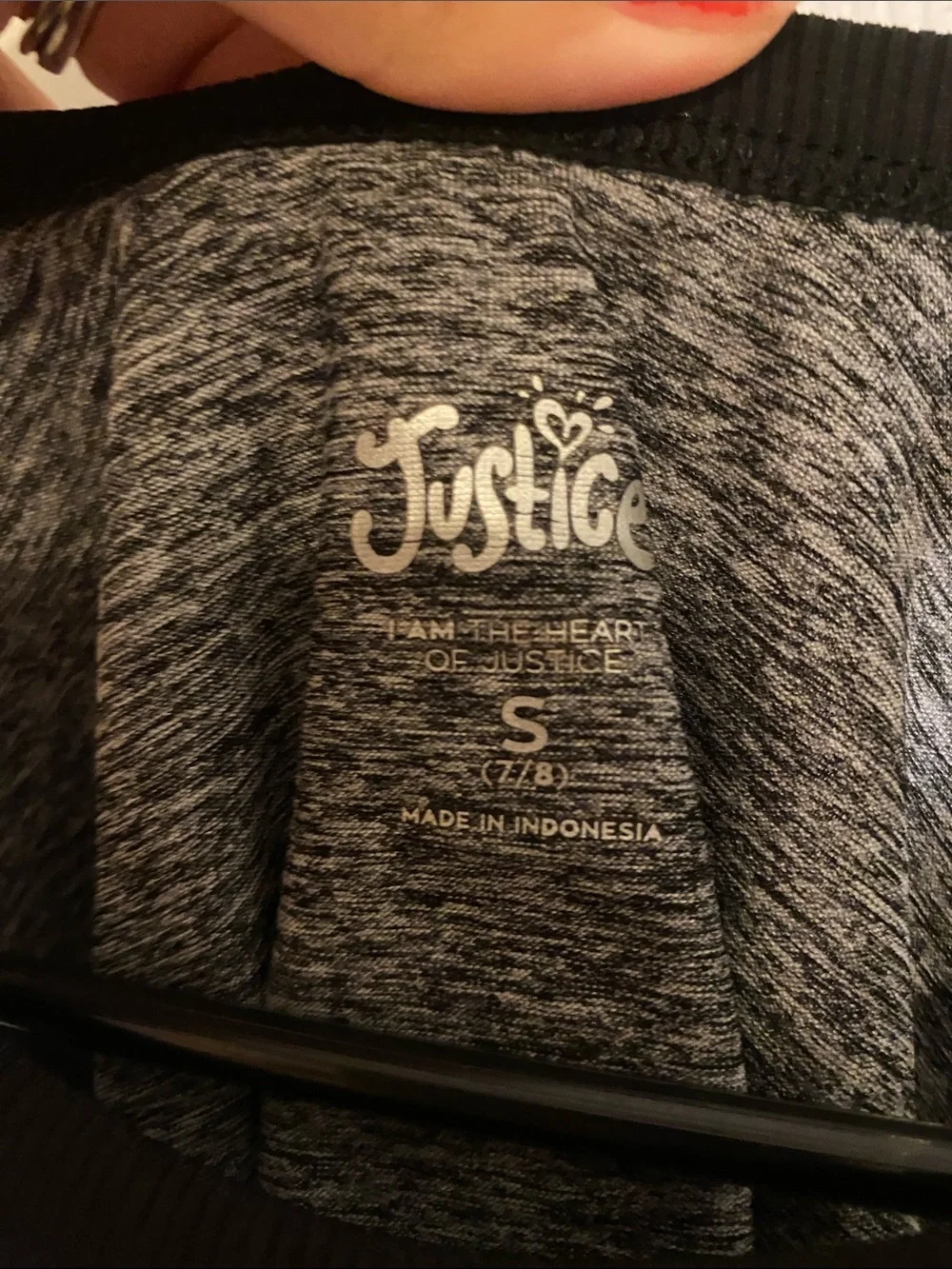 Justice Grey Tank Top with Black and White Trim